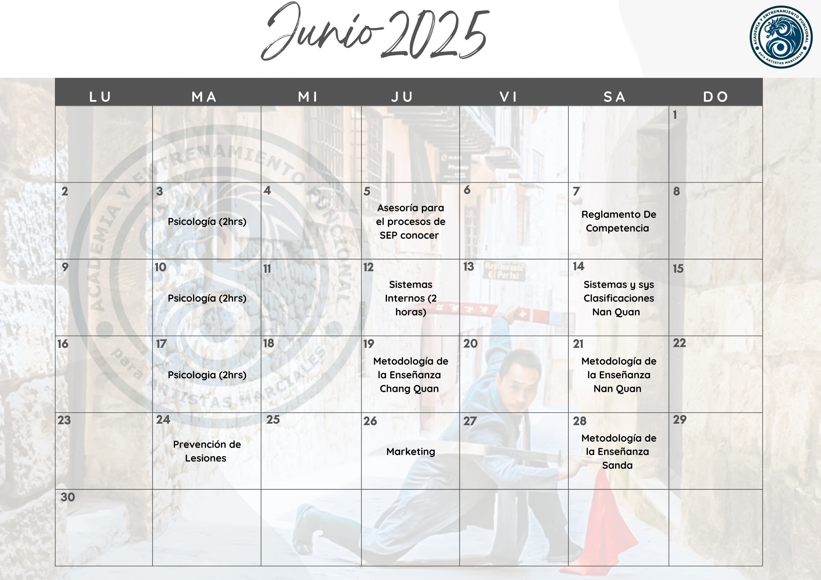 Calendario de Junio 