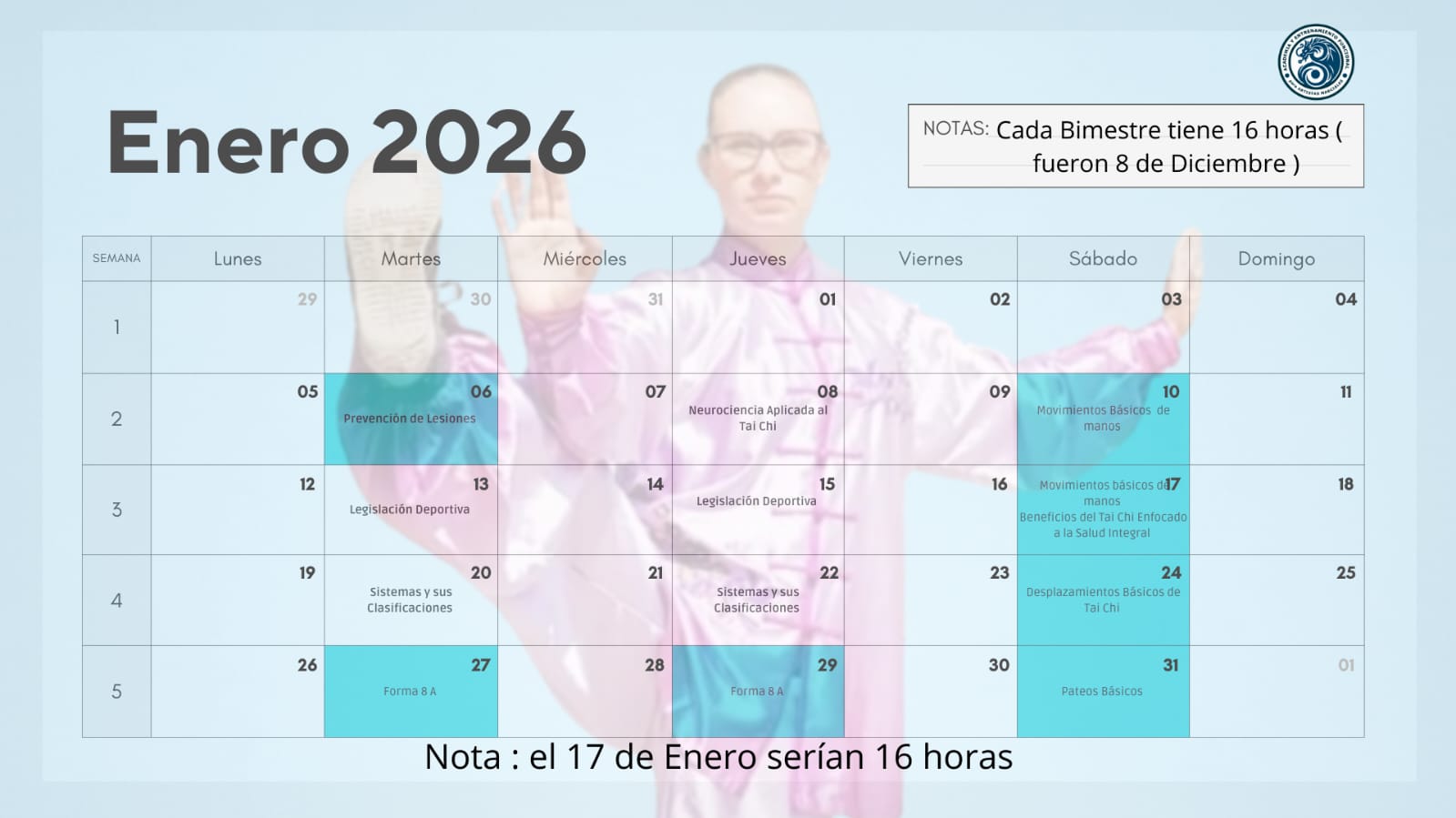Calendario enero 2025